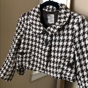 Houndstooth crop jacket